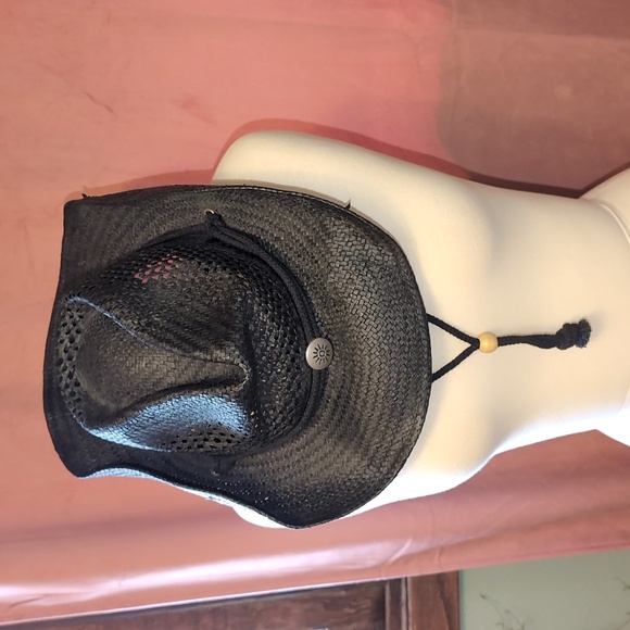 Cov-ver Handmade Straw Cowboy Hat with Drawstring - Picture 3 of 6